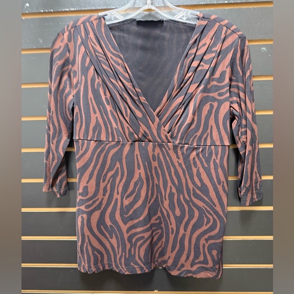 Brown and Black Animal Print Top - Picture 1 of 3